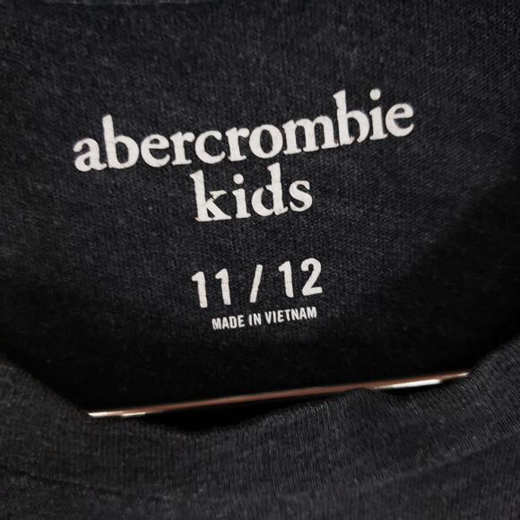 Abercrombie Kids T Shirt 11/12 Gray Heather Summer Surfing Graphic Pullover Top - Picture 4 of 5